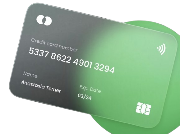 The Monarch Gray Haven checking card floating elegantly on a dark background